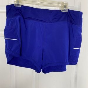 Athleta Blue Athletic Shorts Workout Gym Run Sz XL